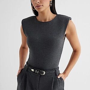 Express Padded Sleeveless Top Bodysuit Grey XL